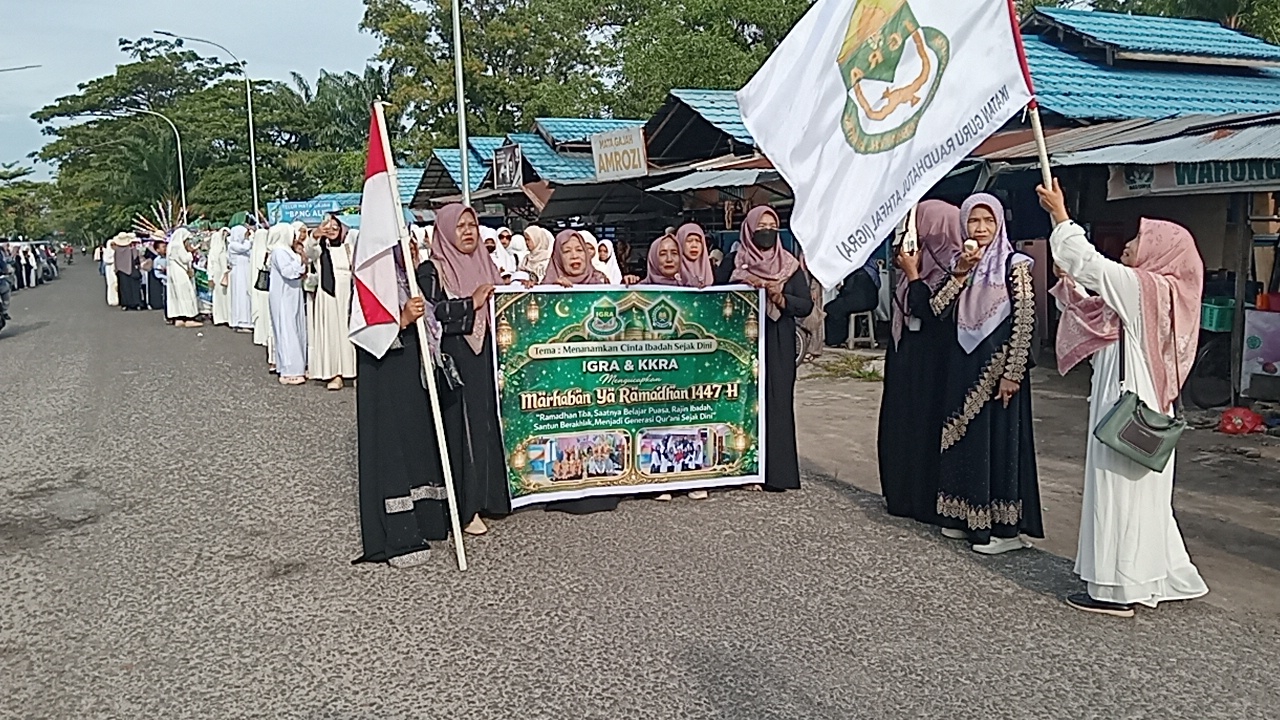 Sambut Ramadhan, Ratusan Santri RA di Kotim Meriahkan Pawai Ta’aruf di Taman Kota Sampit
