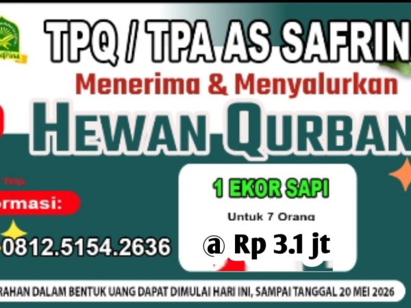 TPA As Safrina Bersiap Salurkan Hewan Kurban 1447 H